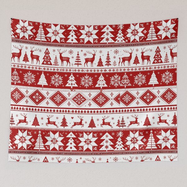Item preview, A white & red Christmas patrern designed and sold by JosueShop101.