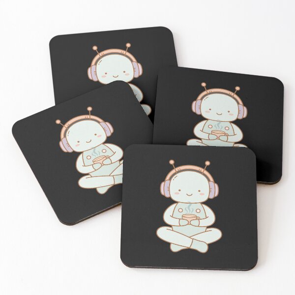 Item preview, Cute Chill Lofi Robot T-Shirt - Developer Coffee Coding Aesthetic designed and sold by cybertreat.