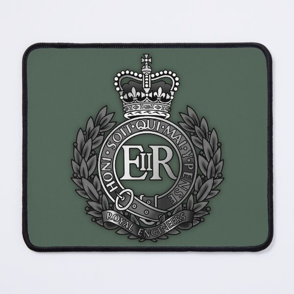 Item preview, Royal Engineers Cap Badge black and White (ER) designed and sold by Auburn-Art.