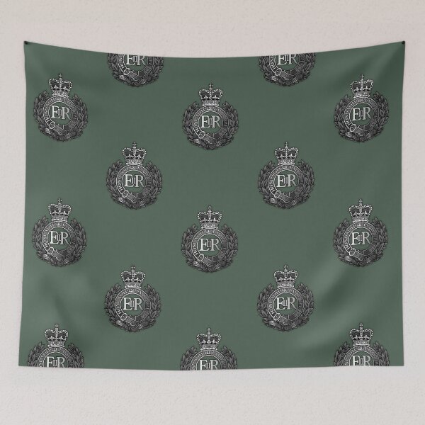 Item preview, Royal Engineers Cap Badge black and White (ER) designed and sold by Auburn-Art.
