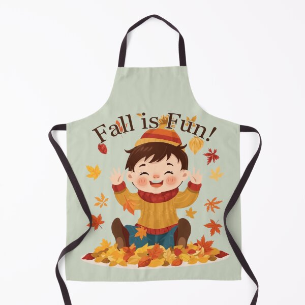 Item preview, Happy Boy Playing in Autumn Leaves Cute Fall Kids Illustration designed and sold by Little-Miracle.