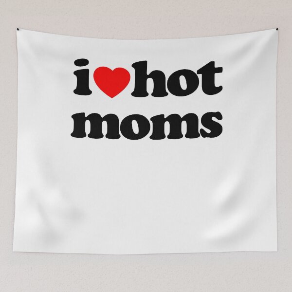 Item preview, I Love Hot Moms Sarcastic Meme Humor Graphic Tee designed and sold by MathWare MathClips.