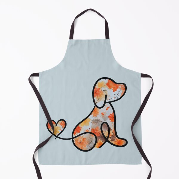Item preview, Autumn leaves /blue sky puppy with heart tail  designed and sold by Doodles Down South.