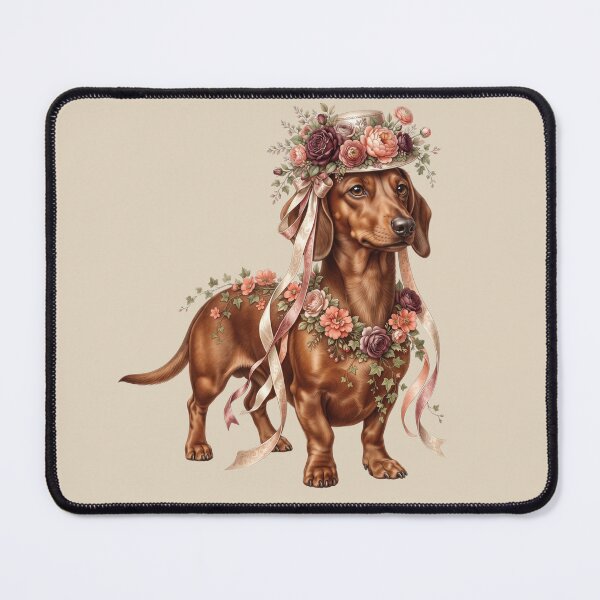 Item preview, Whimsical Dachshund Botanical Couture – Vintage Floral Dog designed and sold by ImageryLoom.