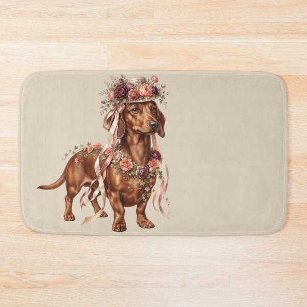 Item preview, Whimsical Dachshund Botanical Couture – Vintage Floral Dog designed and sold by ImageryLoom.