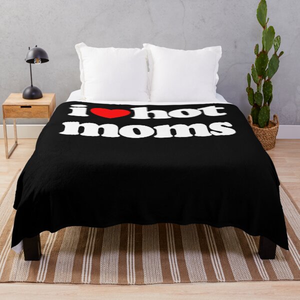 Item preview, I Love Hot Moms Sarcastic Meme Humor Graphic Tee White Text designed and sold by MathWare MathClips.