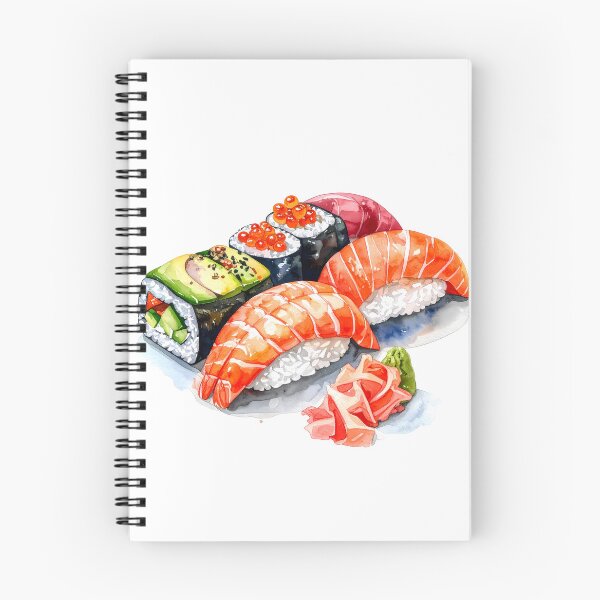 Item preview, Japanese Sushi Watercolor Illustration designed and sold by BetweenForms.