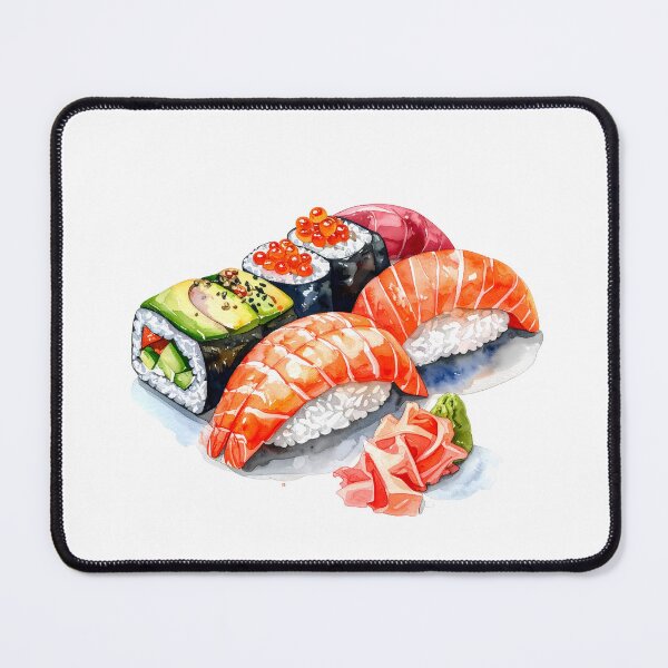 Item preview, Japanese Sushi Watercolor Illustration designed and sold by BetweenForms.