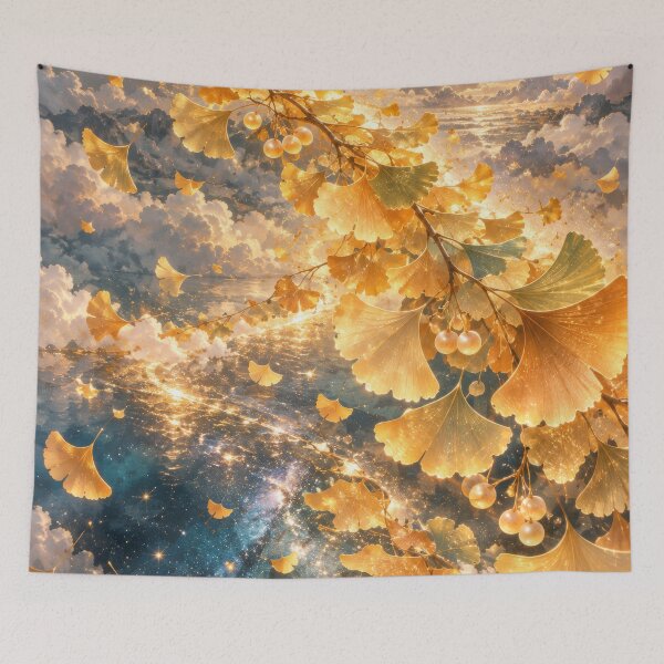 Item preview, Ginkgo Under the Autumn Full Moon designed and sold by scicilysimonee.