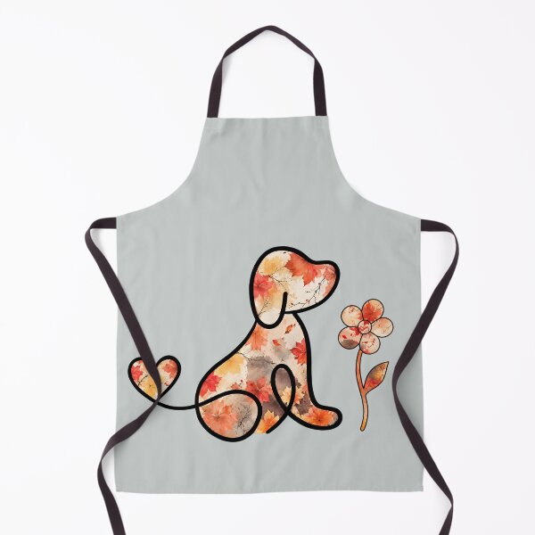 Item preview, Autumn leaves puppy with heart tail & flower designed and sold by Doodles Down South.