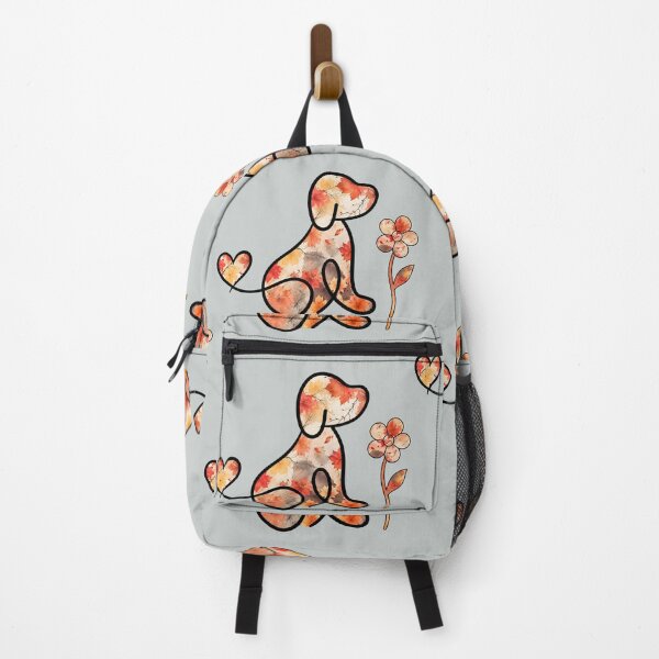 Item preview, Autumn leaves puppy with heart tail & flower designed and sold by Doodles Down South.