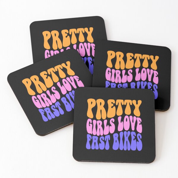 Item preview, Pretty Girls Love Fast Bikes Colorful Bubble Text Art designed and sold by SteamWorkz.