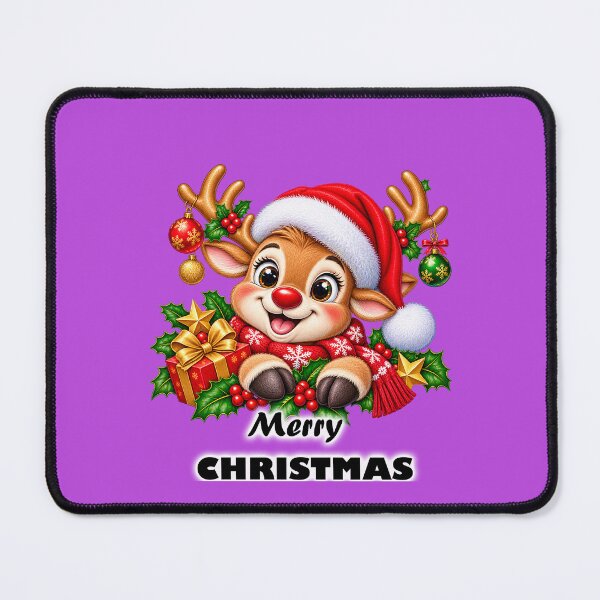 Item preview, Smiling Reindeer Santa Hat Christmas Printable Design designed and sold by annenambiro.