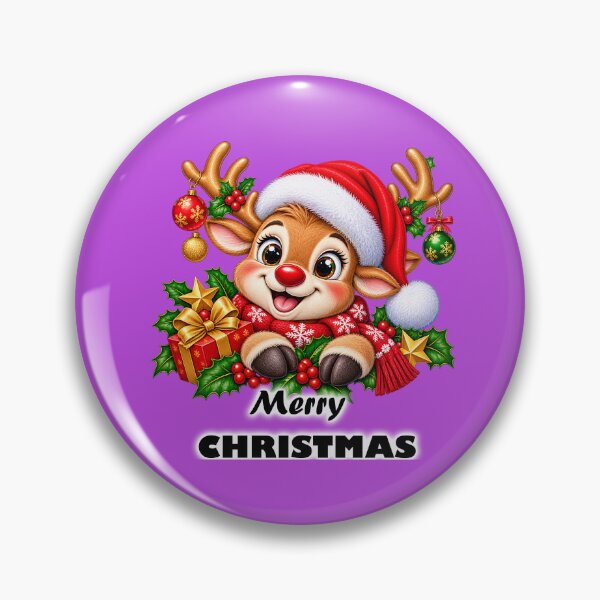 Item preview, Smiling Reindeer Santa Hat Christmas Printable Design designed and sold by annenambiro.