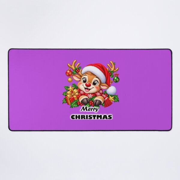 Item preview, Smiling Reindeer Santa Hat Christmas Printable Design designed and sold by annenambiro.