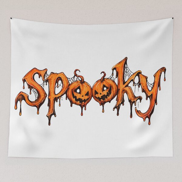 Item preview, Spooky Halloween Pumpkin Typography – Jack O Lantern Dripping Lettering designed and sold by Safa  Reda.