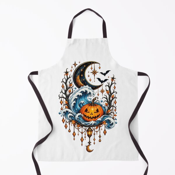 Item preview, Spooky Ocean Pumpkin Halloween – Moonlit Waves Gothic Coastal Art designed and sold by Dreamy Ocean Art.
