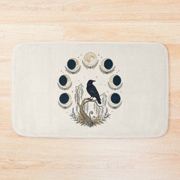 Item preview, Moon Phases Raven Botanical Dark Academia Celestial Art designed and sold by ZoomTaDesign.