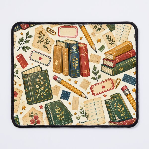 Item preview, Vintage Library Checkout Pattern – Bookish Ephemera Seamless Repeat designed and sold by astersgraphics.