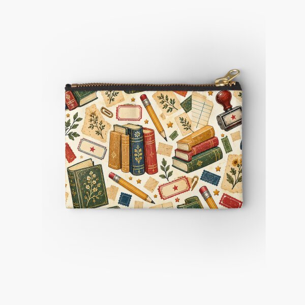 Item preview, Vintage Library Checkout Pattern – Bookish Ephemera Seamless Repeat designed and sold by astersgraphics.