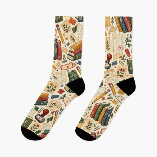 Item preview, Vintage Library Checkout Pattern – Bookish Ephemera Seamless Repeat designed and sold by astersgraphics.