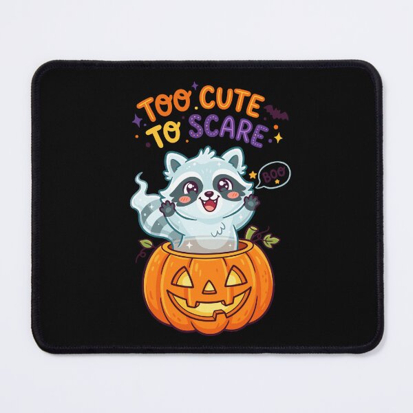 Item preview, A playful ghost raccoon sits inside a carved pumpkin, saying "boo," perfect for Halloween gifts and kids' apparel. designed and sold by ElegantOutlines.