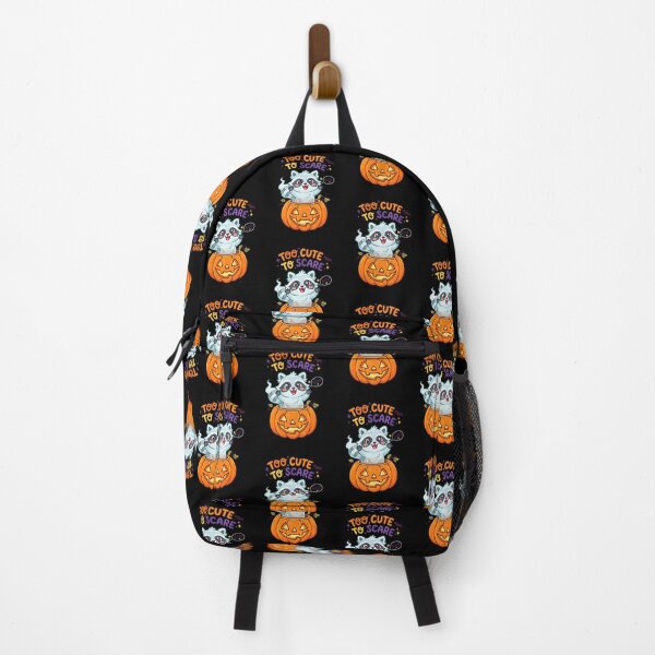 Item preview, A playful ghost raccoon sits inside a carved pumpkin, saying "boo," perfect for Halloween gifts and kids' apparel. designed and sold by ElegantOutlines.