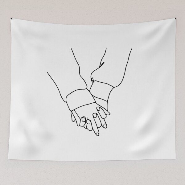 Item preview, Two Hands Holding – Minimal Line Art designed and sold by Sk1628.