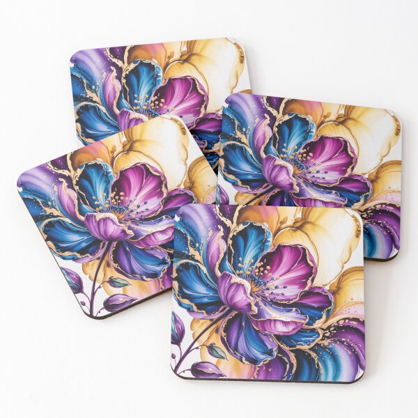 Item preview, Blue flower in a gold setting. designed and sold by elegantpaterns.
