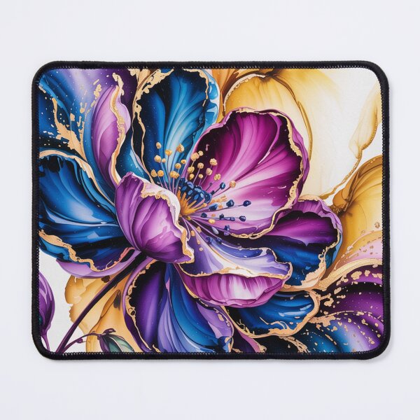 Item preview, Blue flower in a gold setting. designed and sold by elegantpaterns.