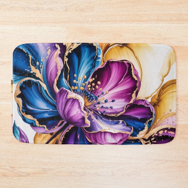 Item preview, Blue flower in a gold setting. designed and sold by elegantpaterns.