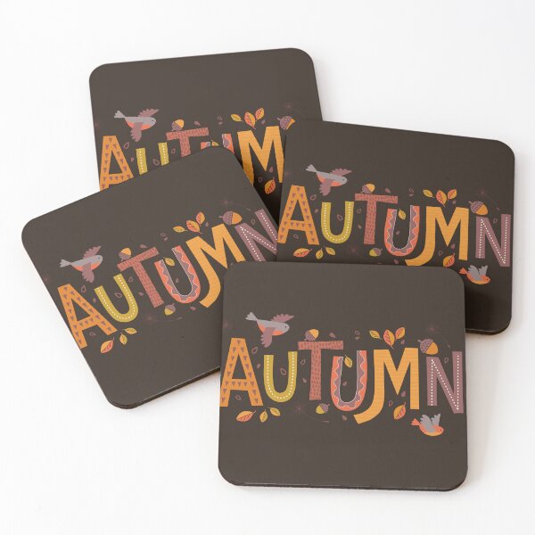Item preview, Cozy Autumn Typography Folk Art Birds Leaves Acorn designed and sold by Little-Miracle.