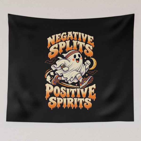 Item preview, Negative Splits Positive Spirits - Ghost Runner Halloween designed and sold by MOTIFOLK.
