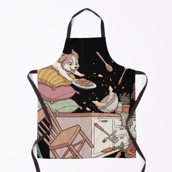 Item preview, Kitchen Chaos Mischievous Puppy Funny Dog Art    designed and sold by mood-draftsman.