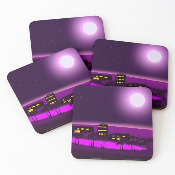 Item preview, Cyberpunk Neon Oasis in Purple Desert designed and sold by ArtisticJump.