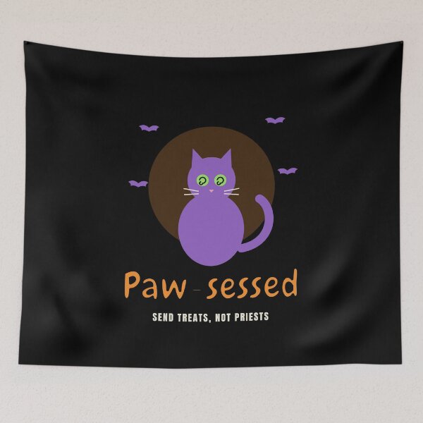 Item preview, Paw-sessed Funny Halloween Cat designed and sold by C-O-O-L.