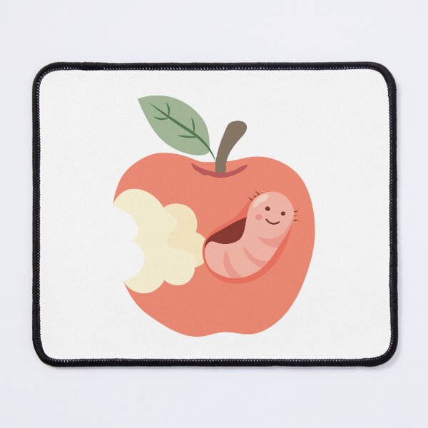 Item preview, Cute Red Apple Happy Worm designed and sold by BetweenForms.