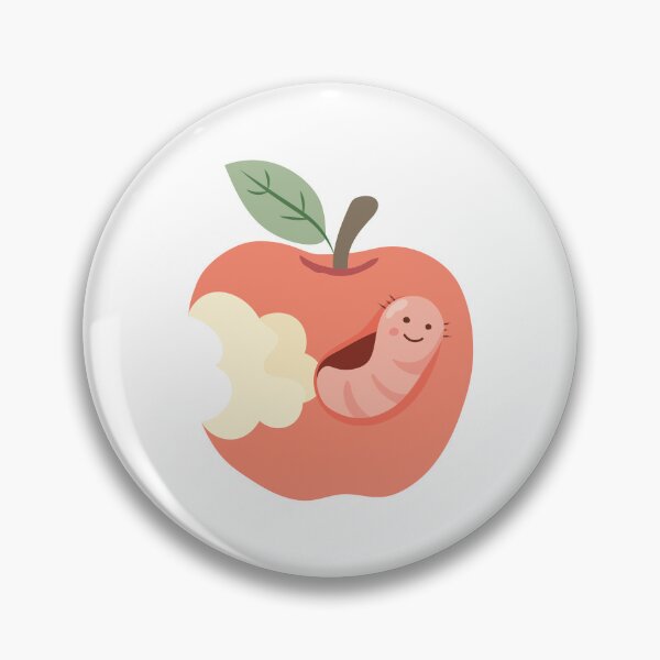Item preview, Cute Red Apple Happy Worm  designed and sold by BetweenForms.