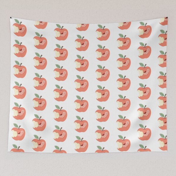 Item preview, Cute Red Apple Happy Worm  designed and sold by BetweenForms.