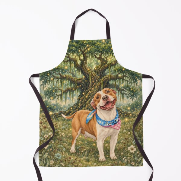Item preview, Sunlit Pit Bull Smile under the Magical Oak Tree designed and sold by RescueHeart10.