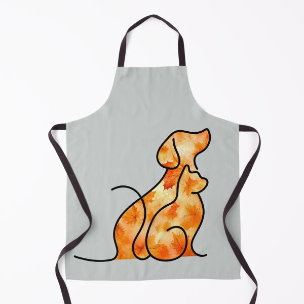 Item preview, Autumn leaves puppy and cat cuddling designed and sold by Doodles Down South.