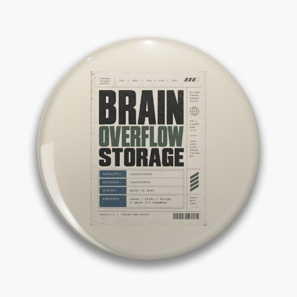 Item preview, Brain Overflow Storage – Funny Brain Dump Notebook Design designed and sold by astersgraphics.