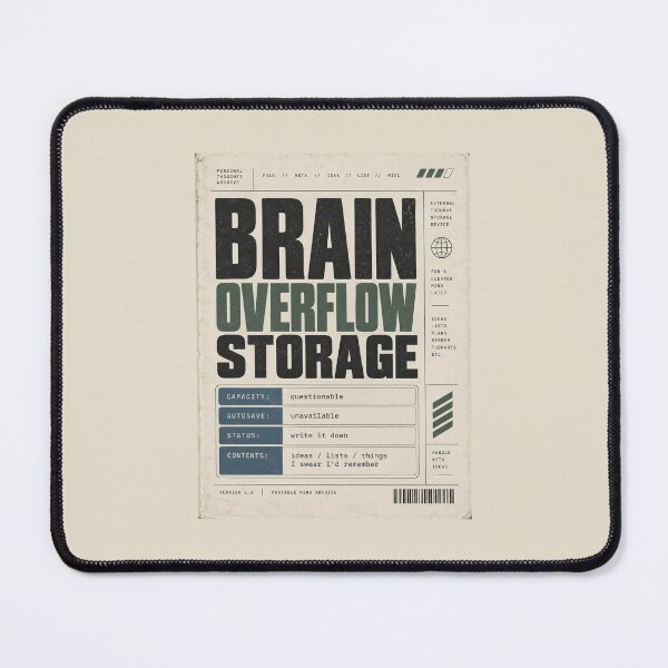 Item preview, Brain Overflow Storage – Funny Brain Dump Notebook Design designed and sold by astersgraphics.