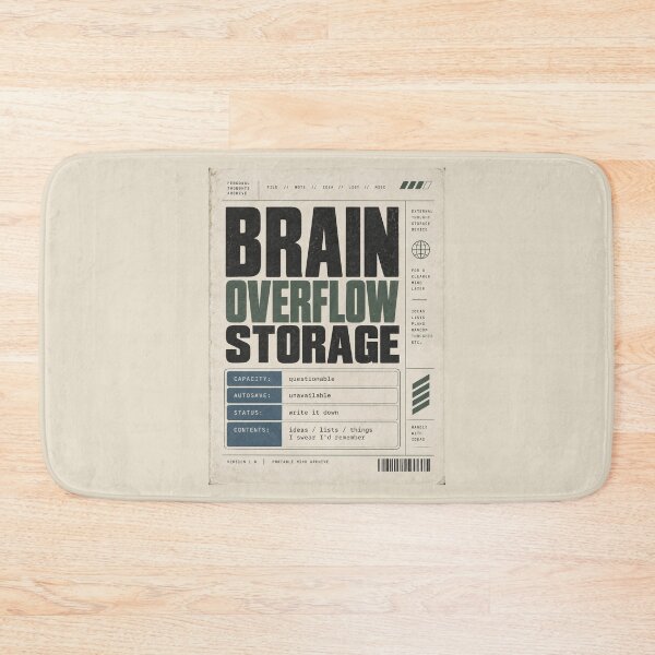 Item preview, Brain Overflow Storage – Funny Brain Dump Notebook Design designed and sold by astersgraphics.