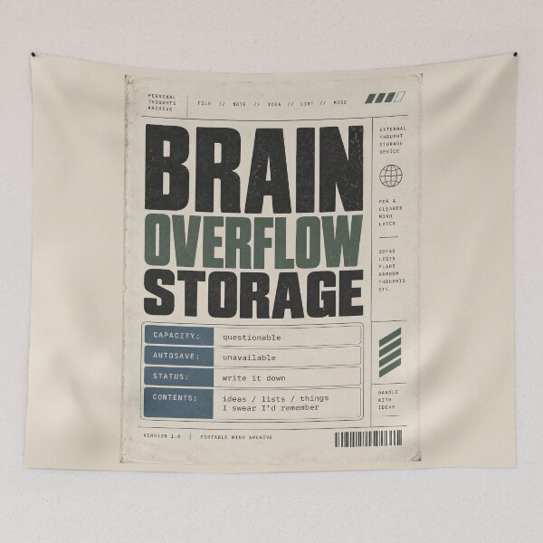 Item preview, Brain Overflow Storage – Funny Brain Dump Notebook Design designed and sold by astersgraphics.