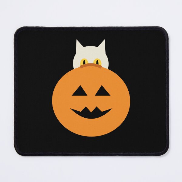 Item preview, White Cat Peeking Over Jack-o'-Lantern designed and sold by C-O-O-L.