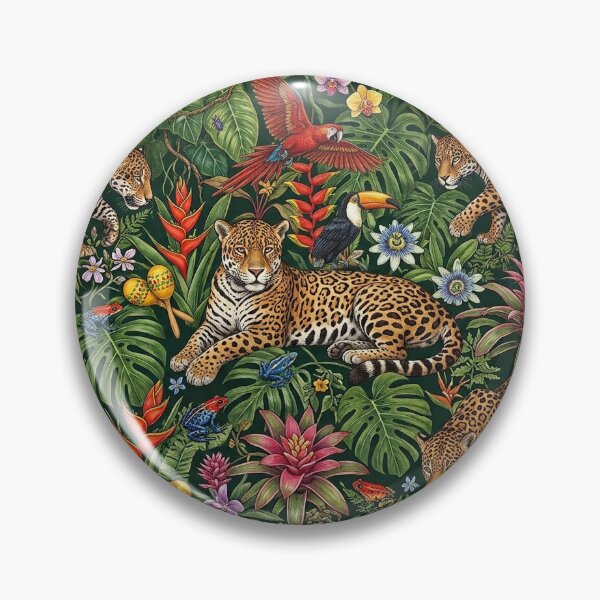 Item preview, Jungle Jaguars Botanical Vintage Pattern Illustration designed and sold by Marietna2110.