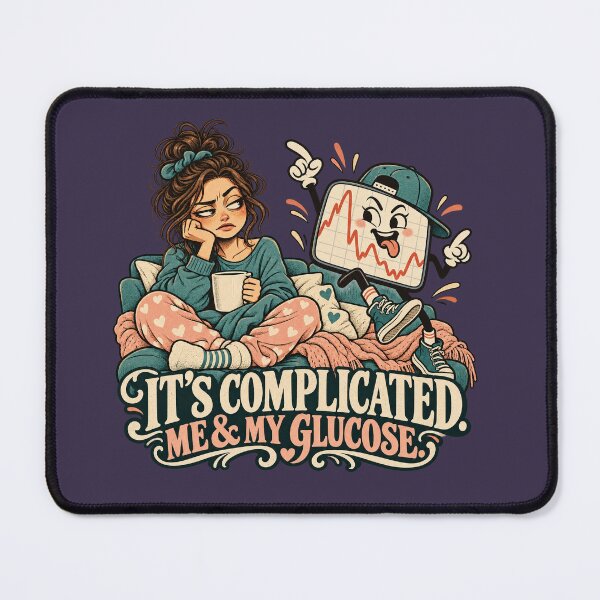 Item preview, It’s Complicated: Me & My Glucose – Funny Diabetes Cartoon designed and sold by PiANNE.