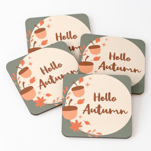 Item preview, Hello Autumn Circle Badge Acorns Leaves Fall Quote designed and sold by Little-Miracle.