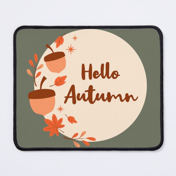 Item preview, Hello Autumn Circle Badge Acorns Leaves Fall Quote designed and sold by Little-Miracle.